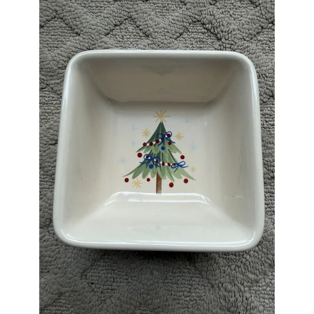 Longaberger All The Trimmings Candy Dish Christmas Themed